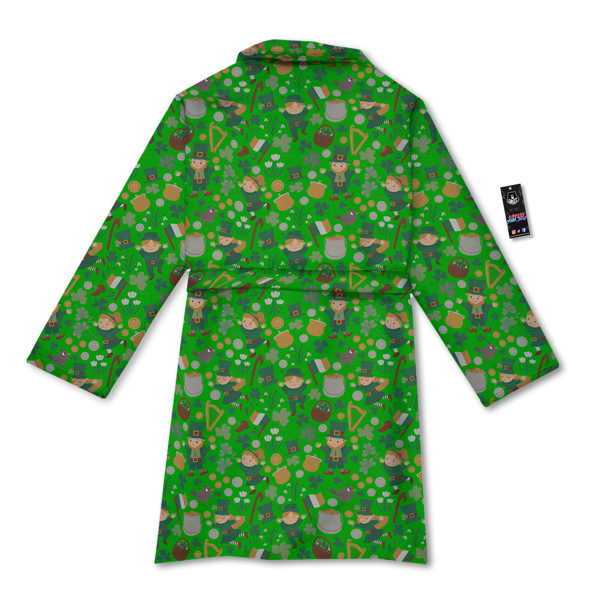 Saint Patrick's Day Cute Print Pattern Bathrobe-grizzshop