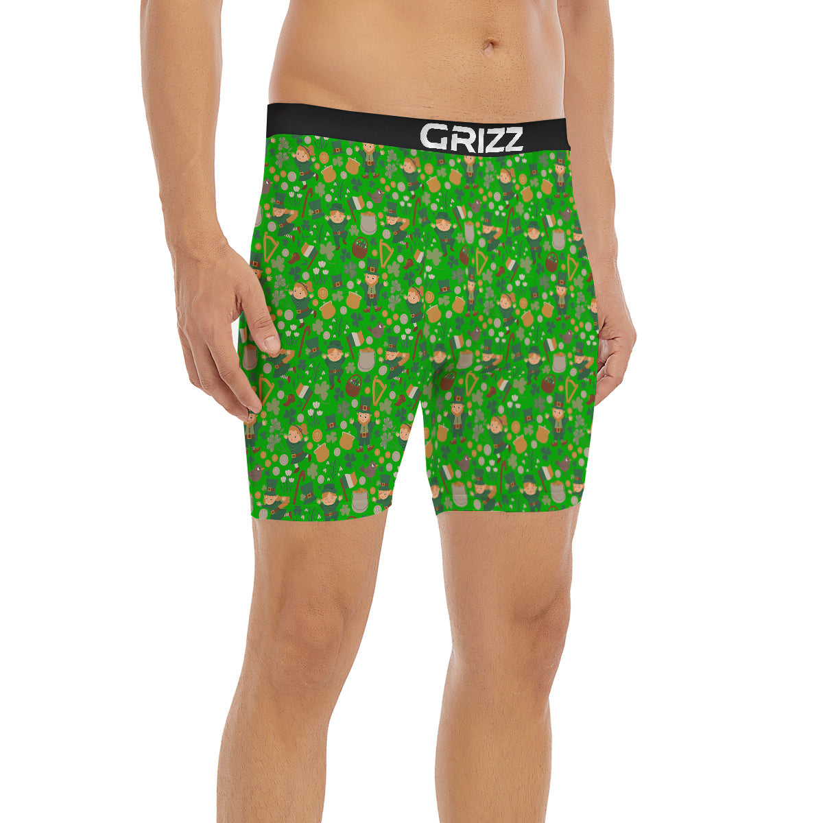 Saint Patrick's Day Cute Print Pattern Boxer Briefs-grizzshop