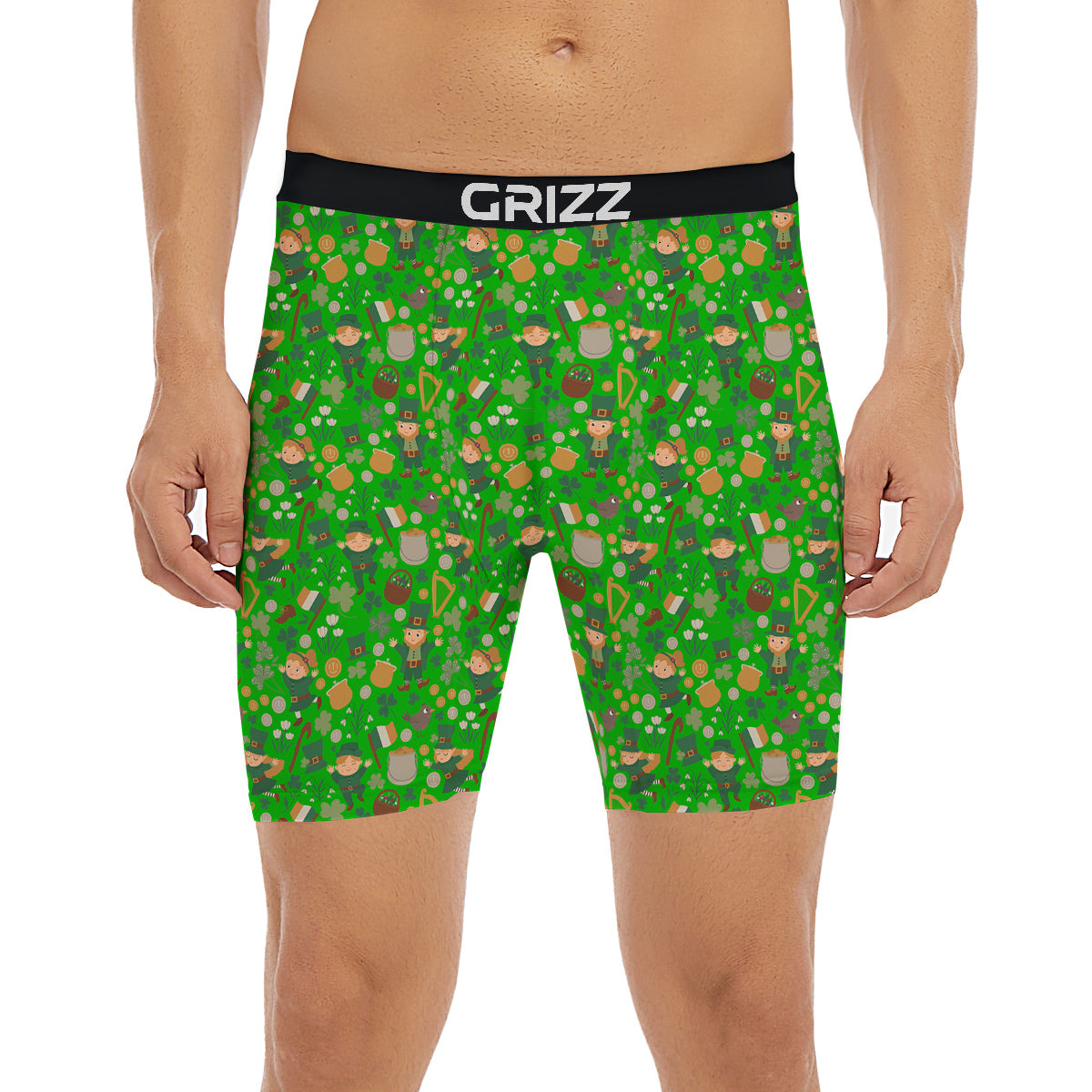 Saint Patrick's Day Cute Print Pattern Boxer Briefs-grizzshop