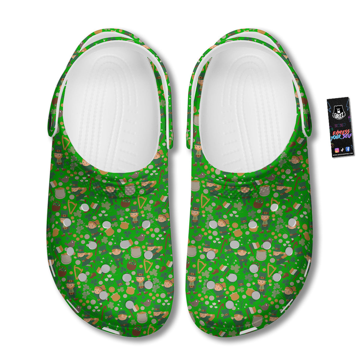 Saint Patrick's Day Cute Print Pattern Clog-grizzshop