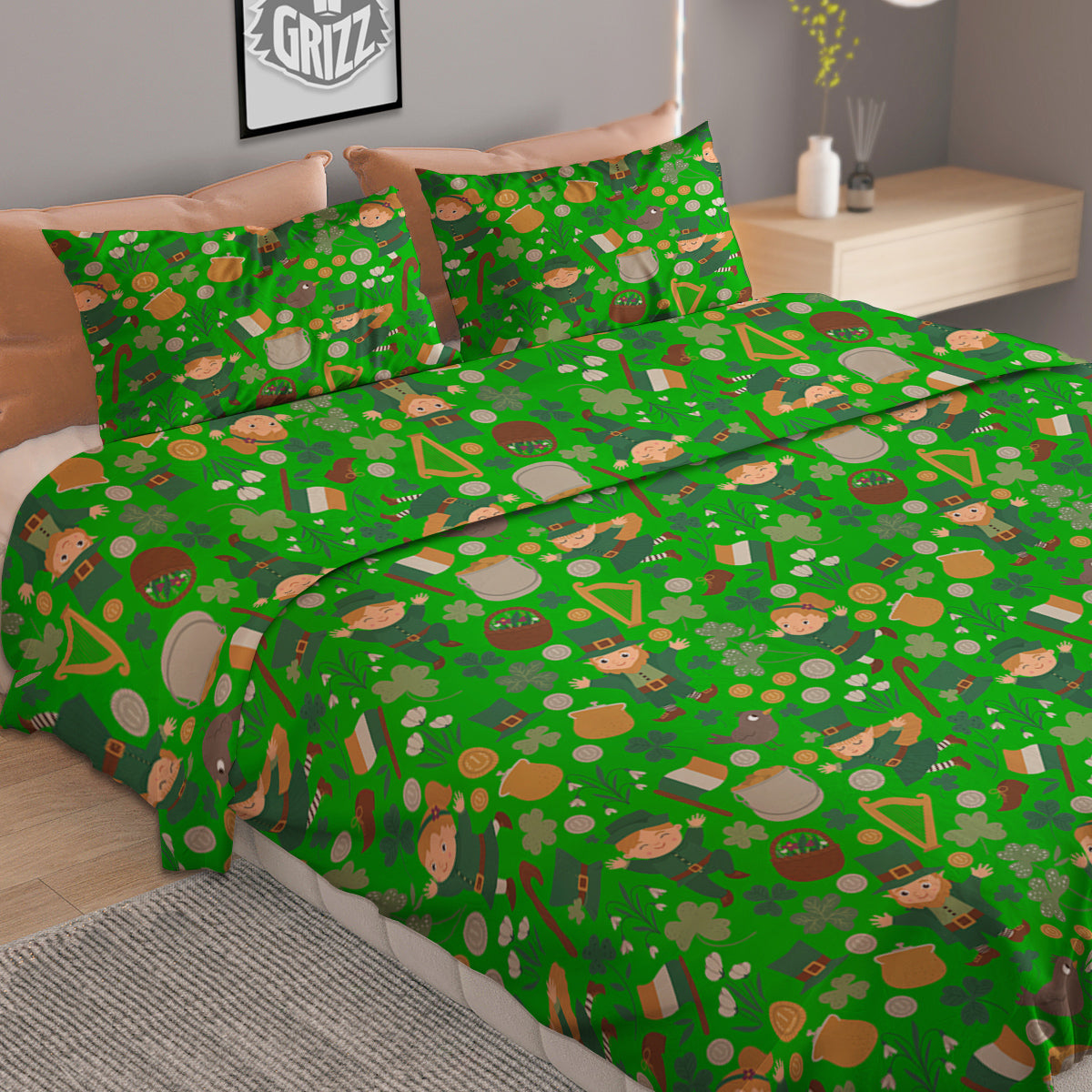 Saint Patrick's Day Cute Print Pattern Duvet Cover Bedding Set