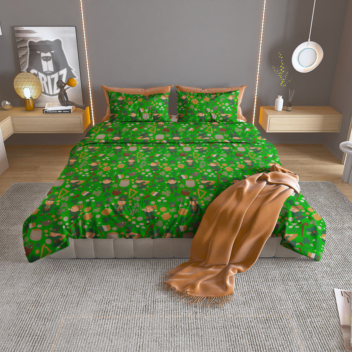Saint Patrick's Day Cute Print Pattern Duvet Cover Bedding Set