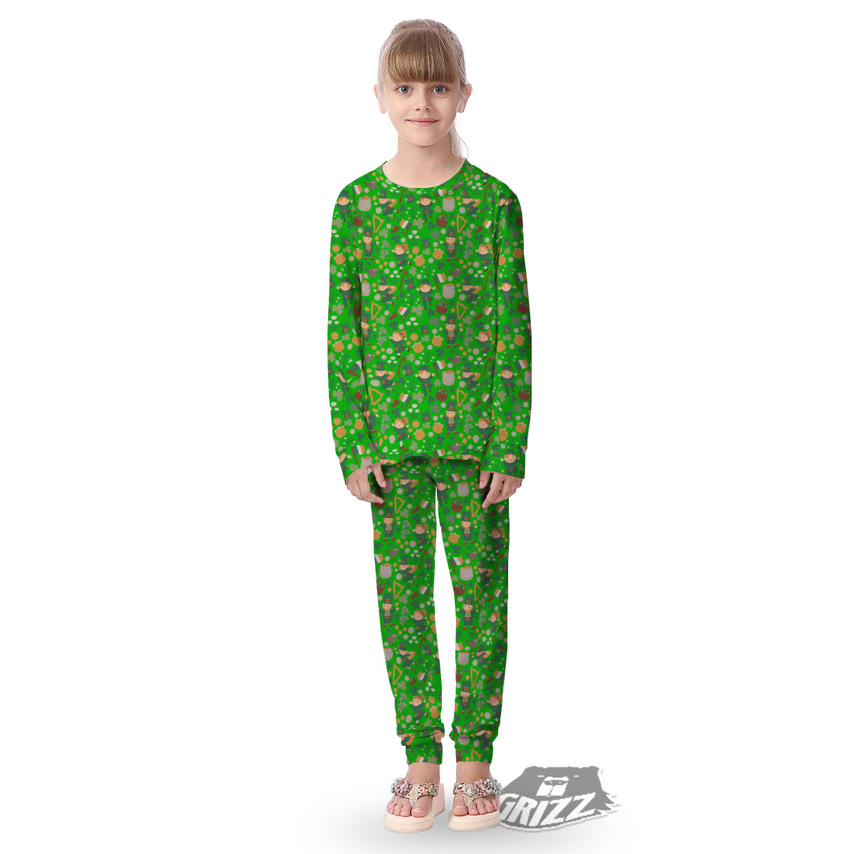 Saint Patrick's Day Cute Print Pattern Kid's Pajamas-grizzshop
