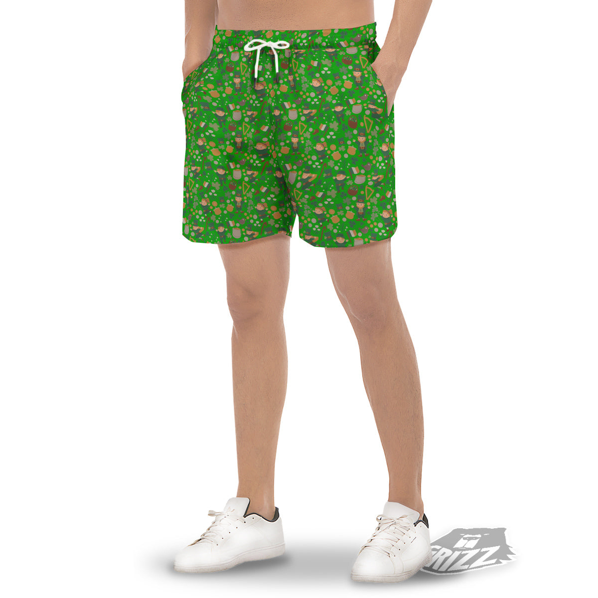 Saint Patrick's Day Cute Print Pattern Men's Gym Shorts-grizzshop