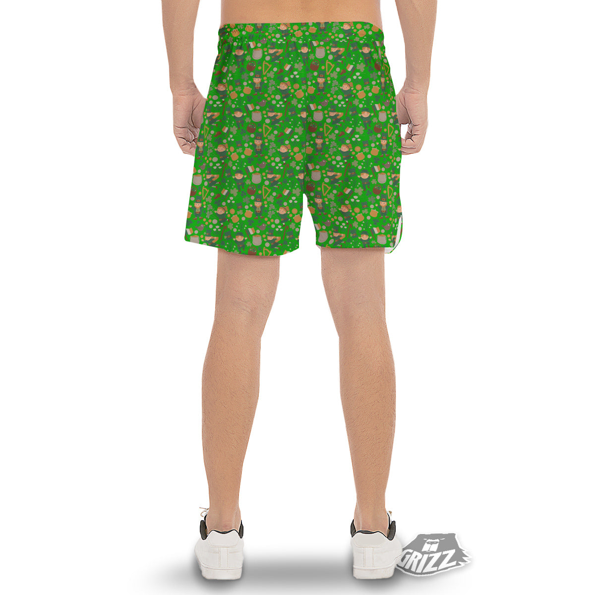 Saint Patrick's Day Cute Print Pattern Men's Gym Shorts-grizzshop