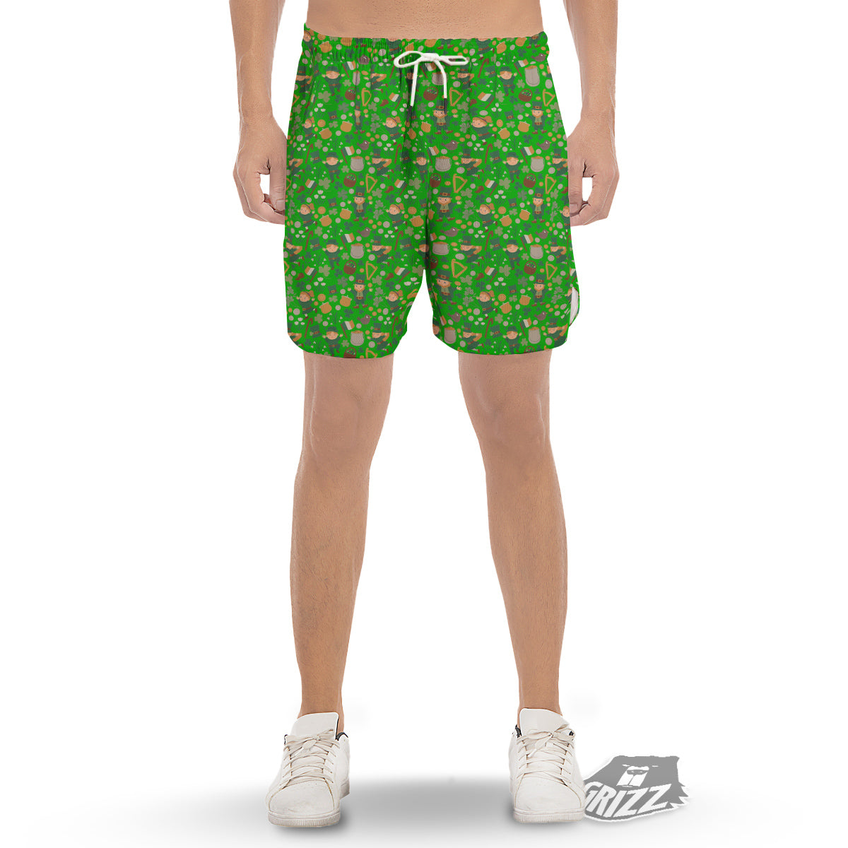 Saint Patrick's Day Cute Print Pattern Men's Gym Shorts-grizzshop