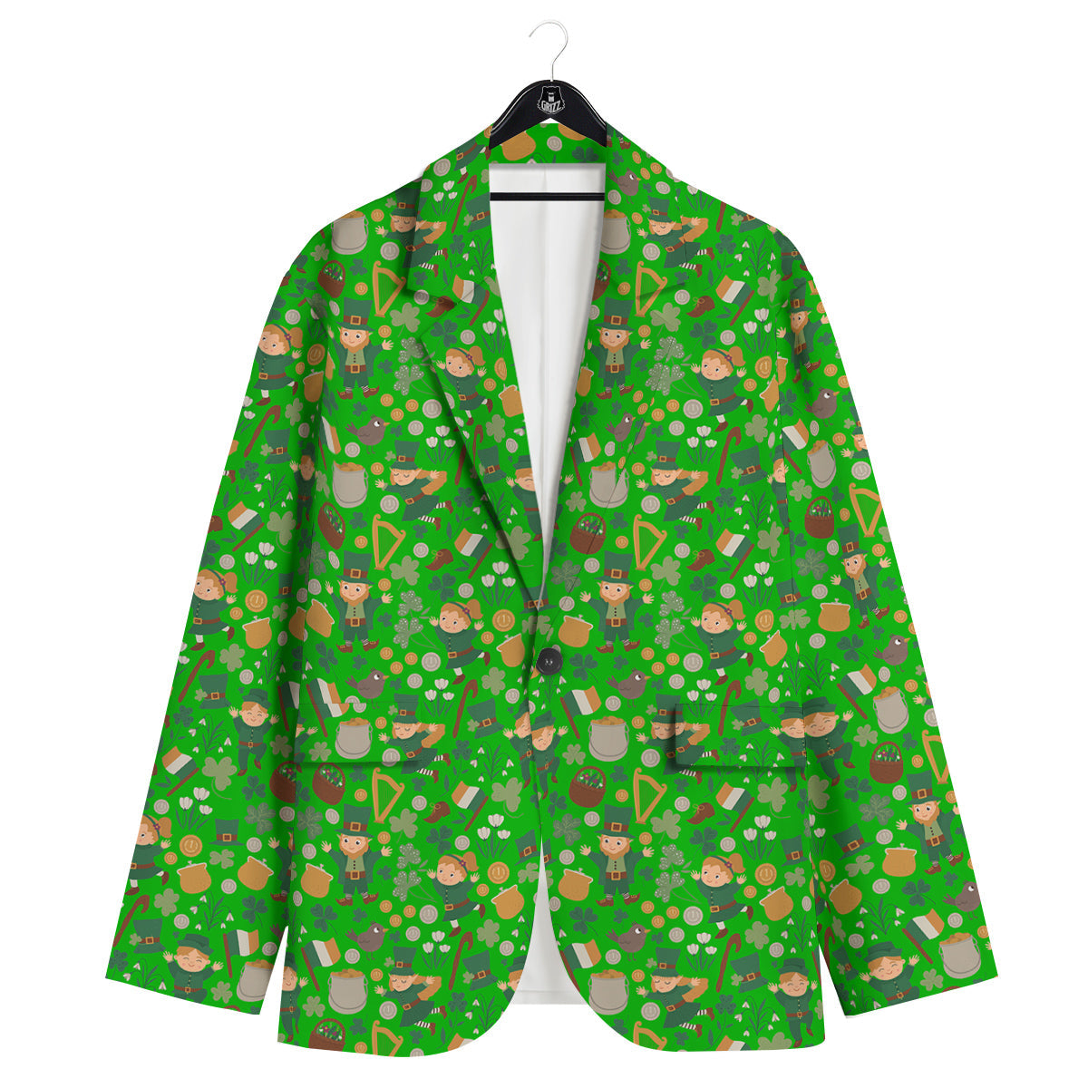 Saint Patrick's Day Cute Print Pattern Men's Sport Coat-grizzshop