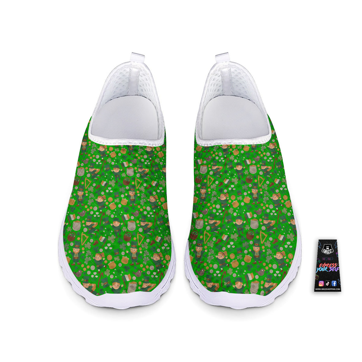 Saint Patrick's Day Cute Print Pattern Nurse Shoes-grizzshop