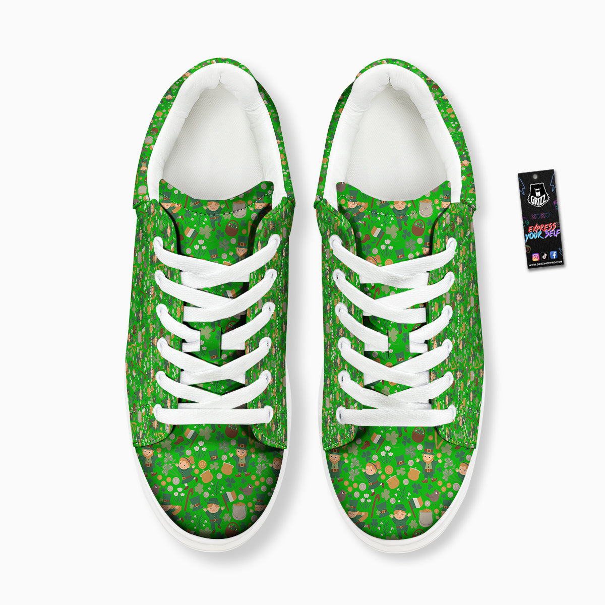 Saint Patrick's Day Cute Print Pattern Platform Shoes-grizzshop