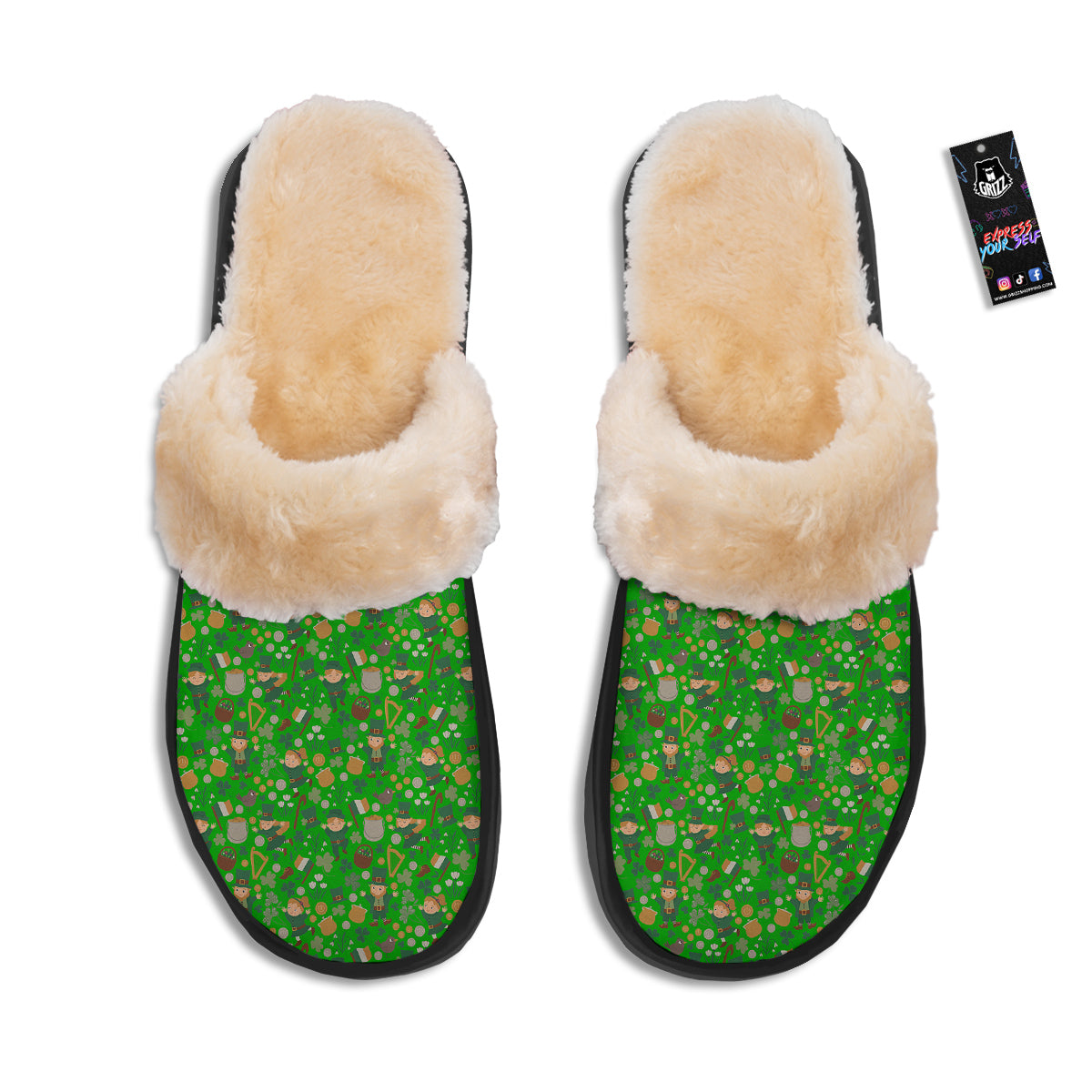 Saint Patrick's Day Cute Print Pattern Slippers-grizzshop