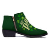 Saint Patrick's Day Green Clover Print Ankle Boots-grizzshop