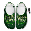 Saint Patrick's Day Green Clover Print Clog-grizzshop