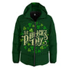 Saint Patrick's Day Green Clover Print Down Jacket-grizzshop