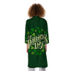 Saint Patrick's Day Green Clover Print Kimono-grizzshop