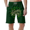 Saint Patrick's Day Green Clover Print Men's Shorts-grizzshop