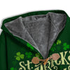 Saint Patrick's Day Green Clover Print Men's Windbreaker Jacket-grizzshop