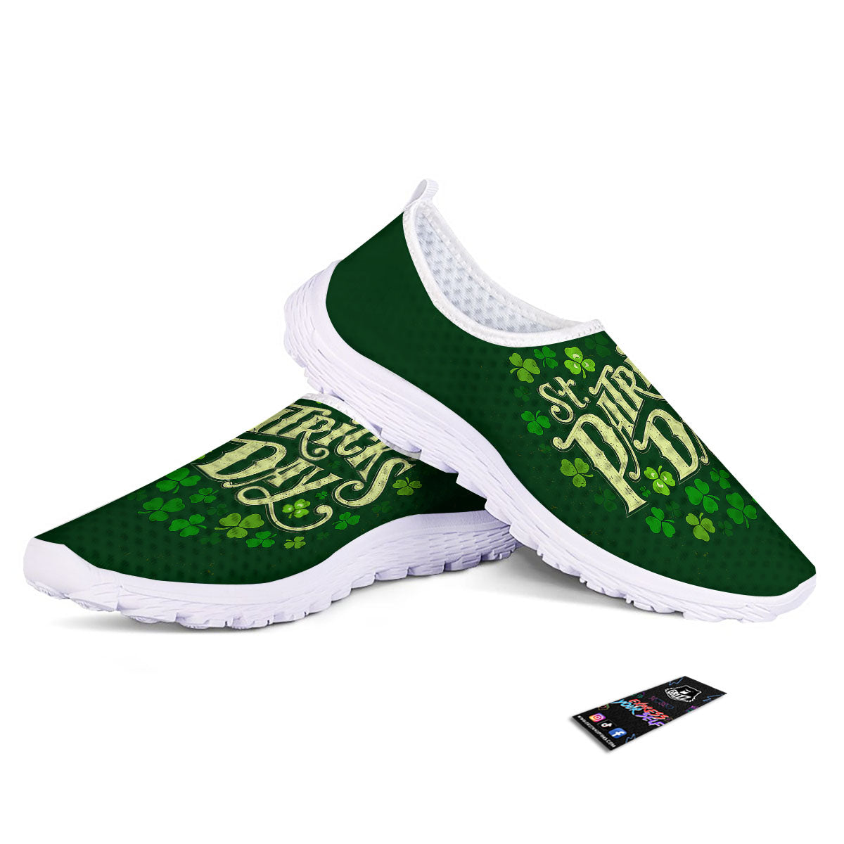 Saint Patrick's Day Green Clover Print Nurse Shoes-grizzshop