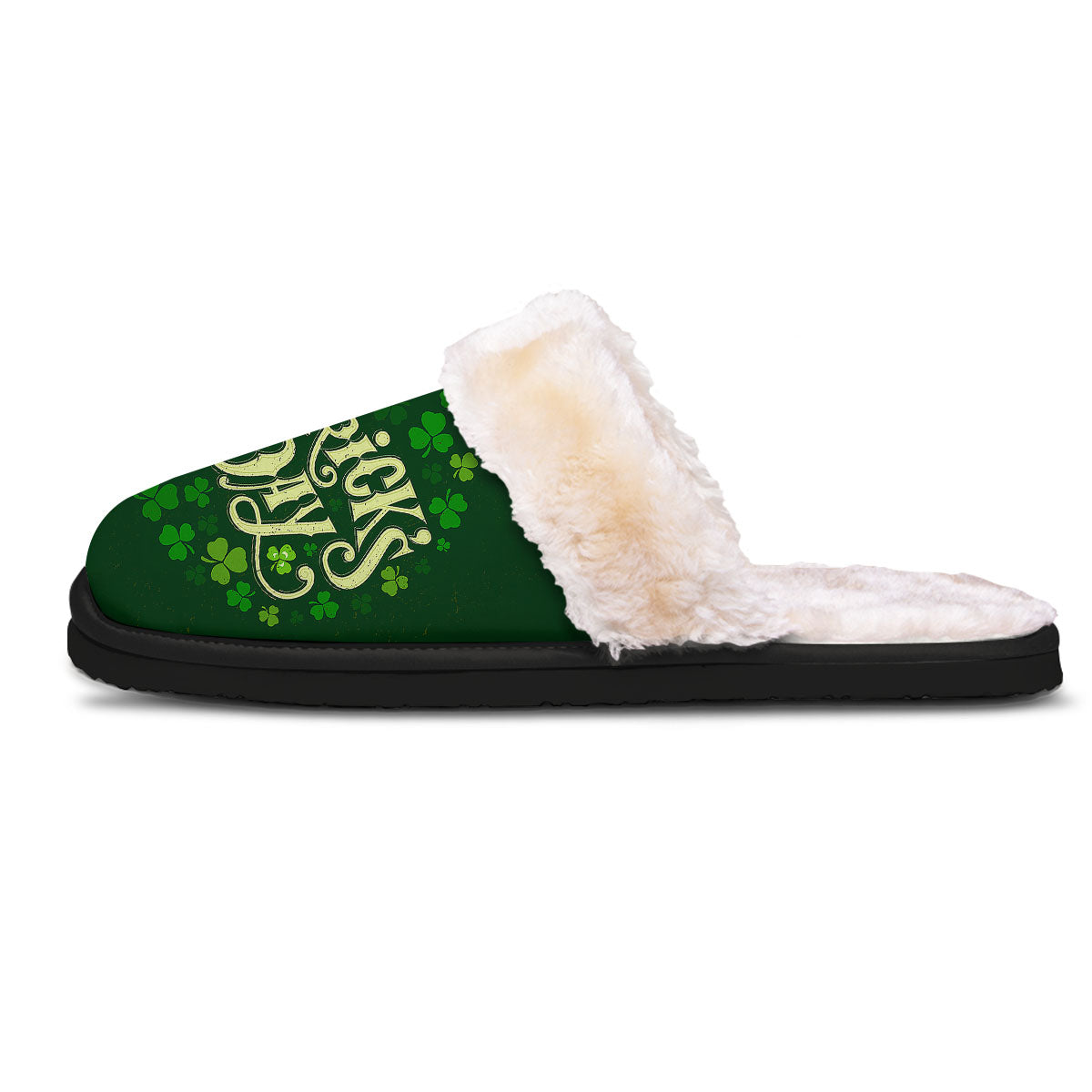 Saint Patrick's Day Green Clover Print Slippers-grizzshop