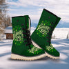 Saint Patrick's Day Green Clover Print Snow Boots-grizzshop