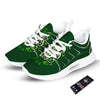 Saint Patrick's Day Green Clover Print Tennis Shoes-grizzshop