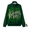 Saint Patrick's Day Green Clover Print Track Jacket-grizzshop