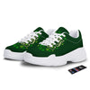 Saint Patrick's Day Green Clover Print White Chunky Shoes-grizzshop