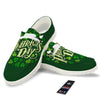 Saint Patrick's Day Green Clover Print White Loafers-grizzshop