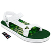 Saint Patrick's Day Green Clover Print White Open Toe Sandals-grizzshop