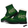 Saint Patrick's Day Green Clover Print Winter Boots-grizzshop