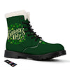 Saint Patrick's Day Green Clover Print Winter Boots-grizzshop