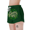 Saint Patrick's Day Green Clover Print Women's Shorts-grizzshop