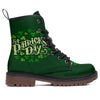 Saint Patrick's Day Green Clover Print Work Boots-grizzshop