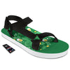 Saint Patrick's Day Green Irish Print Black Open Toe Sandals-grizzshop