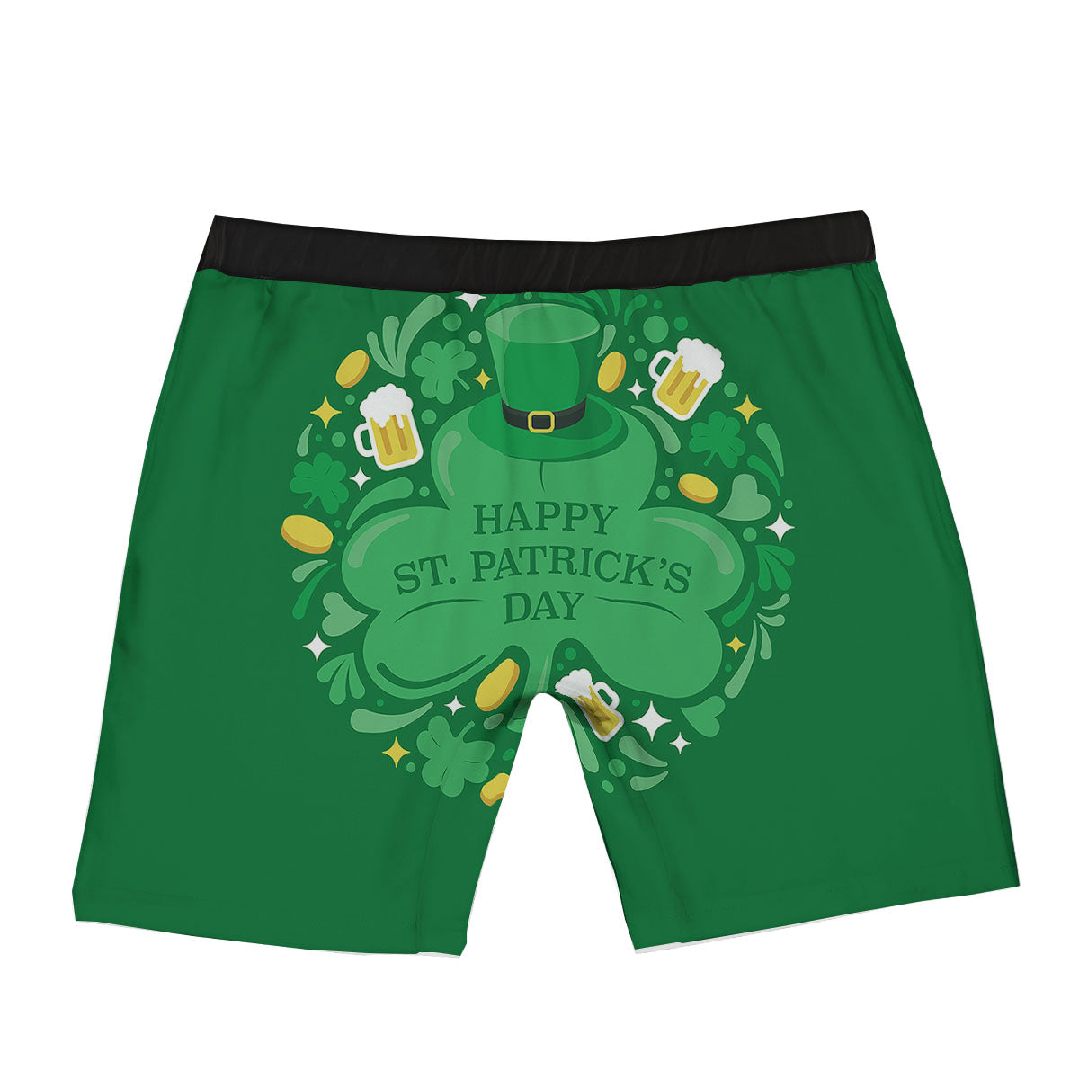 Saint Patrick's Day Green Irish Print Boxer Briefs-grizzshop