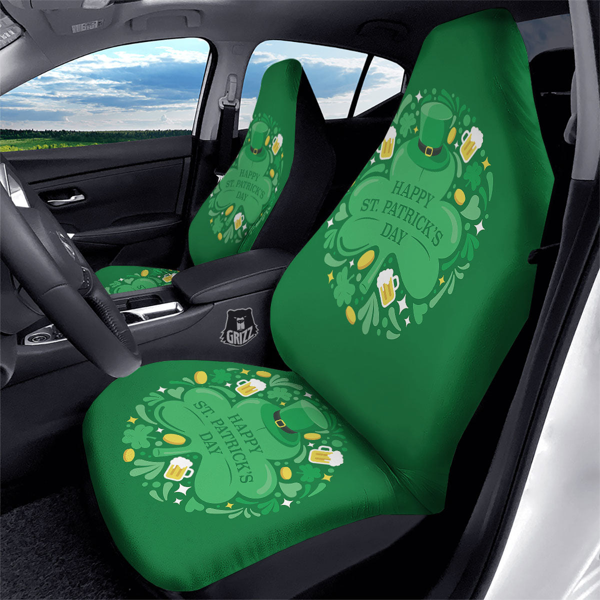 Saint Patrick's Day Green Irish Print Car Seat Covers-grizzshop