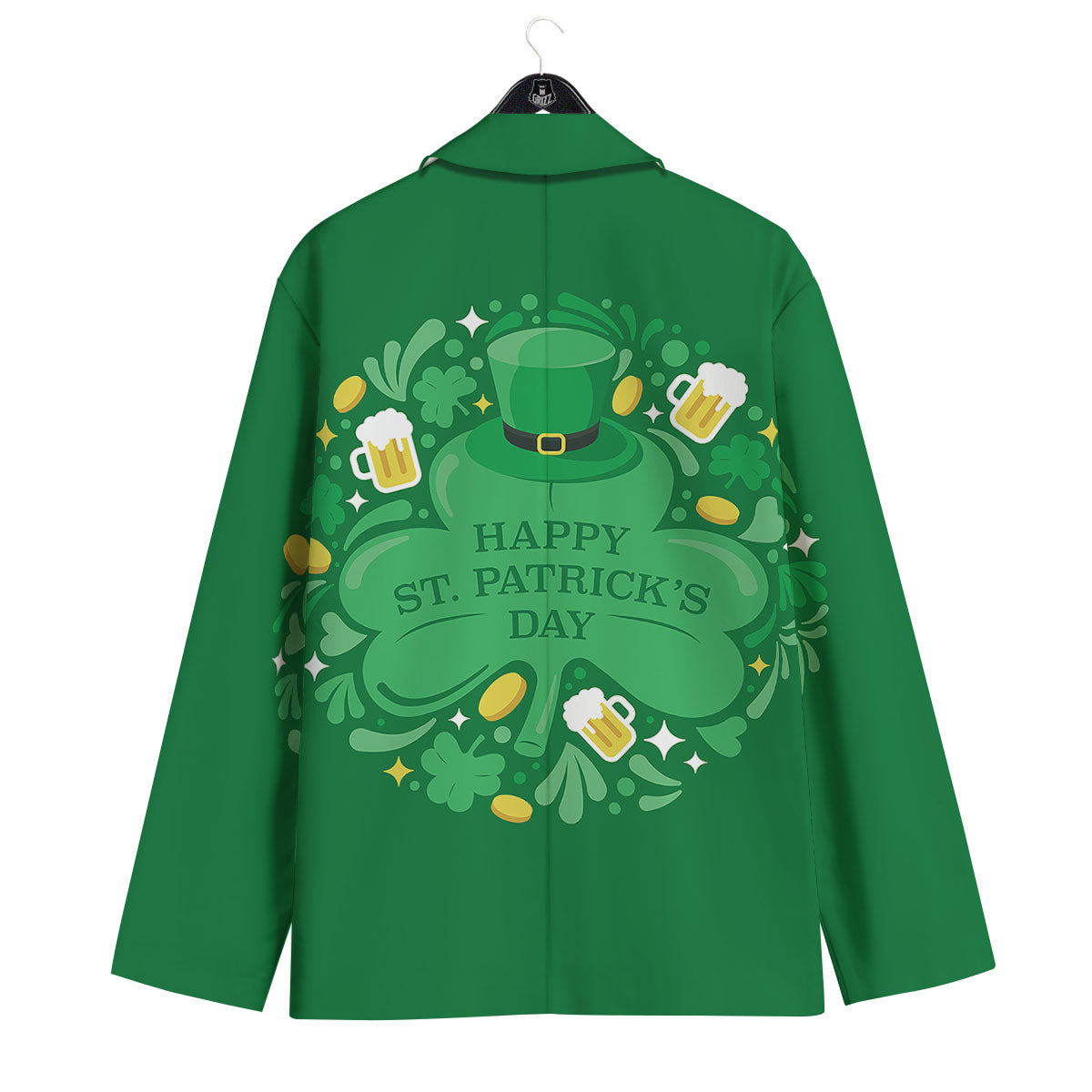 Saint Patrick's Day Green Irish Print Men's Sport Coat-grizzshop