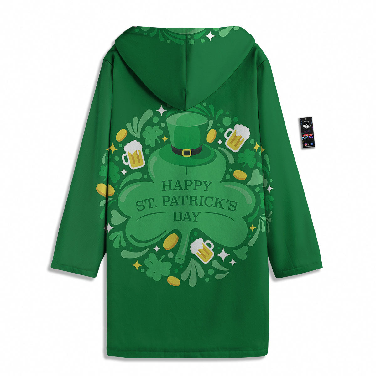 Saint Patrick's Day Green Irish Print Men's Windbreaker Jacket-grizzshop