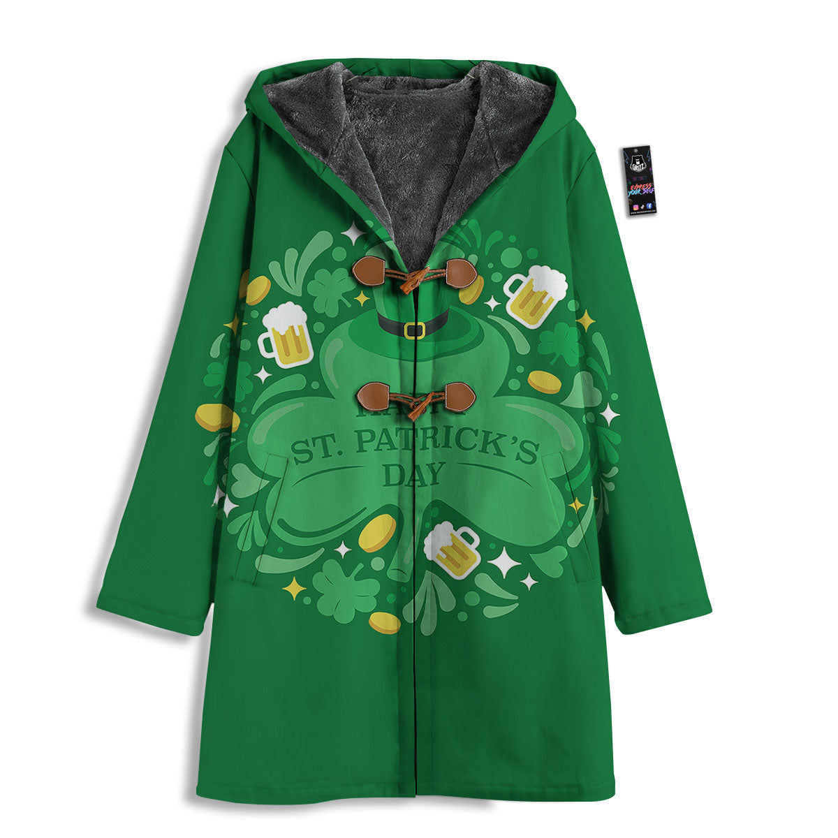 Saint Patrick's Day Green Irish Print Men's Windbreaker Jacket-grizzshop