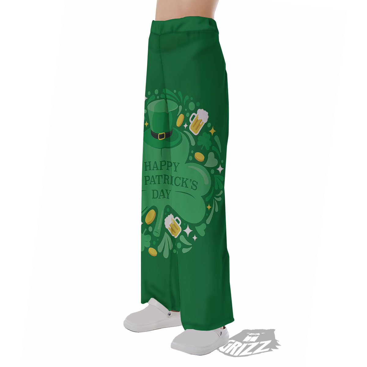 Saint Patrick's Day Green Irish Print Pajama Pants-grizzshop