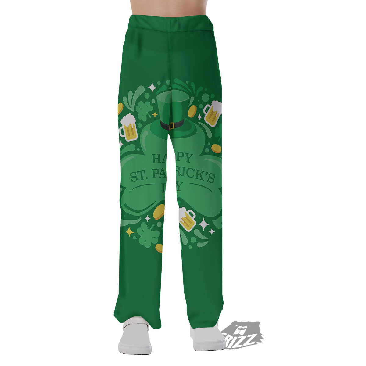 Saint Patrick's Day Green Irish Print Pajama Pants-grizzshop