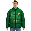 Saint Patrick's Day Green Irish Print Puffer Jacket-grizzshop