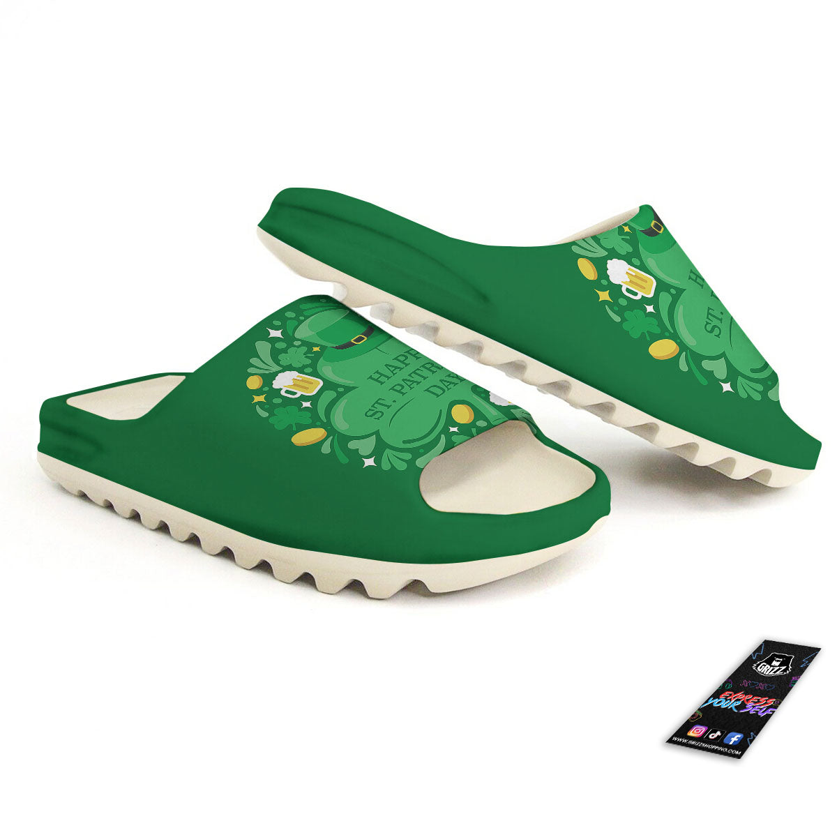 Saint Patrick's Day Green Irish Print Sandals-grizzshop