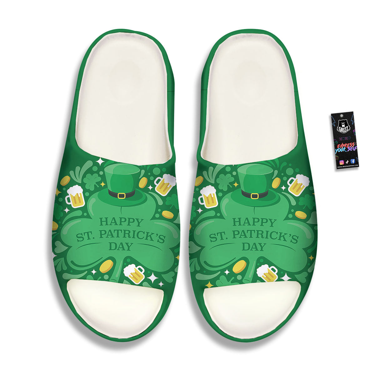 Saint Patrick's Day Green Irish Print Sandals-grizzshop