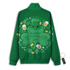 Saint Patrick's Day Green Irish Print Track Jacket-grizzshop