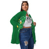 Saint Patrick's Day Green Irish Print Women's Sherpa Jacket-grizzshop