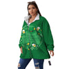 Saint Patrick's Day Green Irish Print Women's Sherpa Jacket-grizzshop