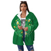 Saint Patrick's Day Green Irish Print Women's Sherpa Jacket-grizzshop