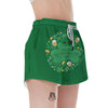 Saint Patrick's Day Green Irish Print Women's Shorts-grizzshop