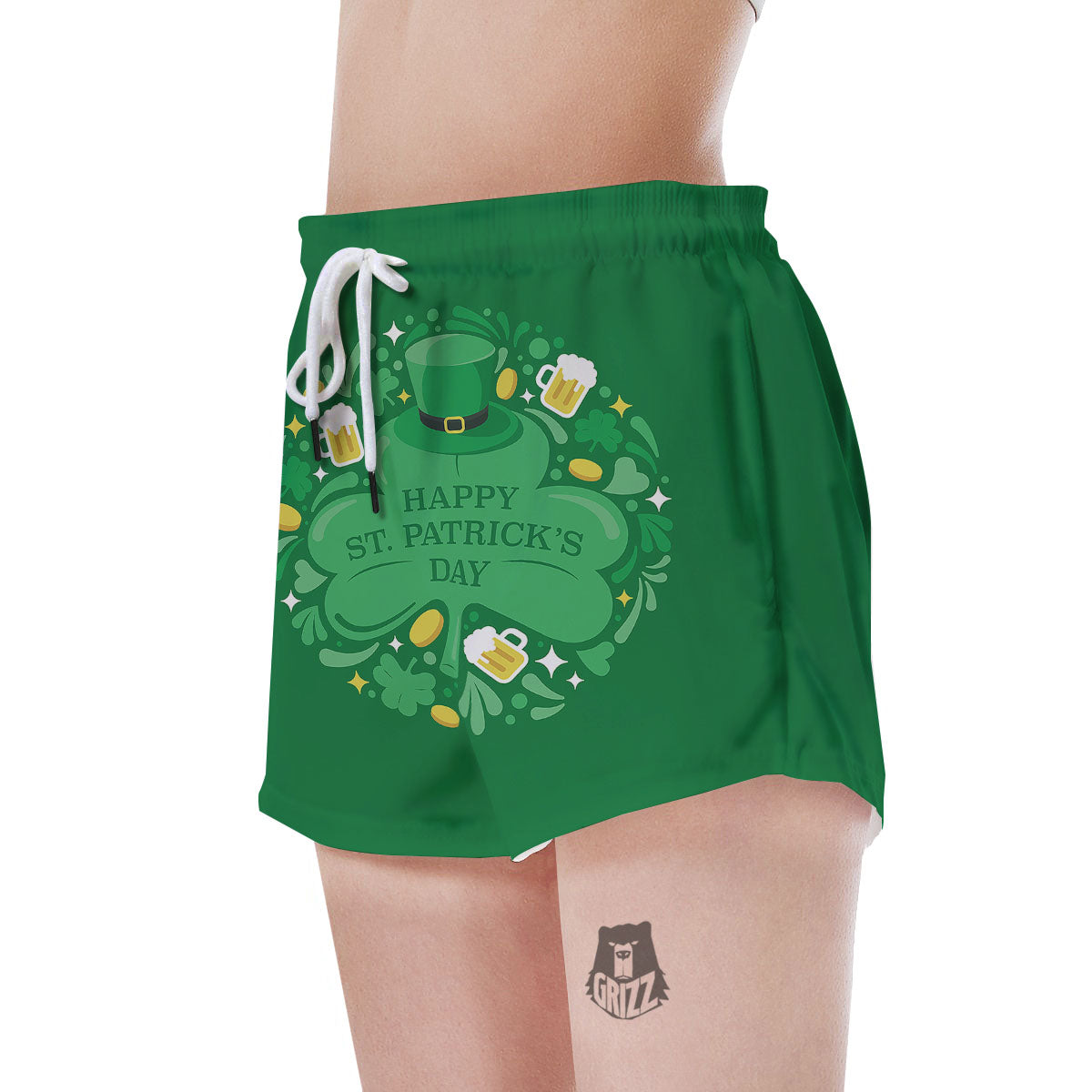 Saint Patrick's Day Green Irish Print Women's Shorts-grizzshop