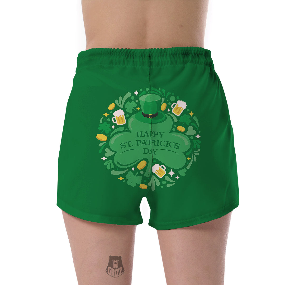 Saint Patrick's Day Green Irish Print Women's Shorts-grizzshop